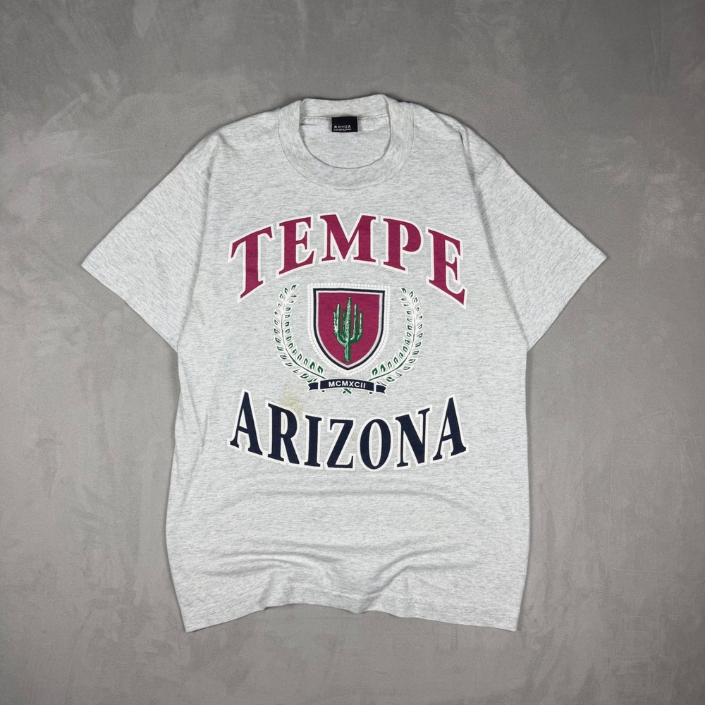 90s Mens Screen Stars Tempe Arizona Cactus Graphic T-Shirt Medium